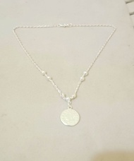 Kalung nori bandul koin lapis perak