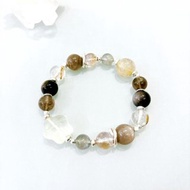 Ops Citrine silver bracelet-黃水晶/茶晶/黑太陽骨幹/黑曜石/銀
