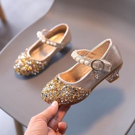 Girls High Heels Girls Show Crystal Shoes Dress Model Catwalk Show Princess Children Shoes High Heel