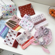 Multifunctional Scarves Square Cotton Scarf Floral Head Scarf Hairband 56x56cm