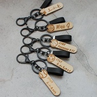 客製化球類木頭鑰匙圈/排球/籃球/足球/棒球/羽球/中英字數不限