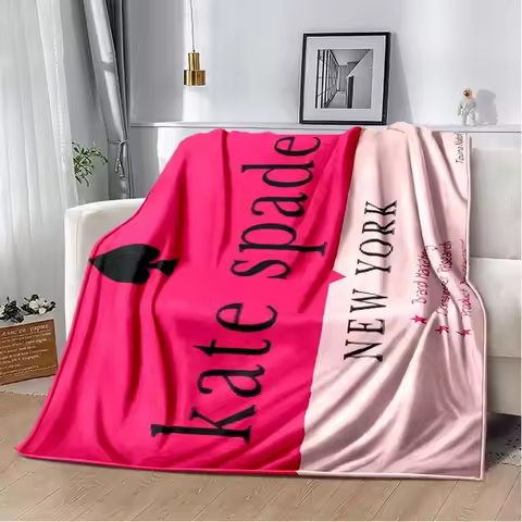 Fashion brand logo Ke-Kate-Spade-e plush blanket home sofa bed decoration portable picnic gift warm 