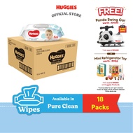 Huggies Baby Wipes Pure Clean Wet Tissue (64's x 3 Packs x 6)