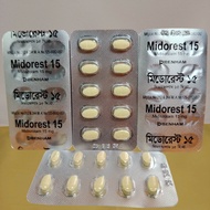 MIDOREST 15MG MIDOLAM 15MG MILAM 15MG VITAMIN E 1 PIC 10 TABLETS 5PIC 40 TABLETS 10 PIC 100 TABLETS