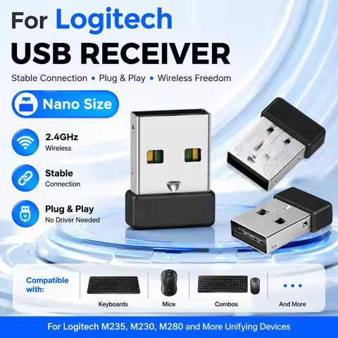 Mini USB Receiver For Logitech MK230 MK235 MK310 MK320 Nano Wireless Mouse Keyboard Combo Accessorie