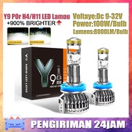 CAHAYA 2PCS Laser LED Y9 PRO H4 H7 H11/120W Y8 Car Headlights White Light Spotlight Strong and Durab