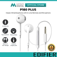 EDIFIER P180 PLUS / P180 USB-C / P205 CLASSIC WIRED EARPHONE WITH MULTIPLE  IN-LINE CONTROL AND BUIL