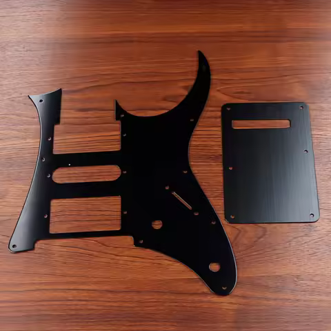 "Black Metal HSH Guitar Pickguard - Premium Humbucker Replacement Scratch Plate Compatible for Ibane