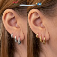CHAMPIONO 6Pcs/set Huggie Hoop Earrings, Metal Circle Small Earrings, Minimalist Stainless Steel Big