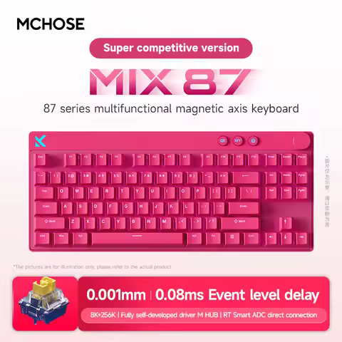 Mchose Mix87 Keyboard Magnetic Swtich Keyboard Wired Gaming 8K+256K Esport 0.08ms Low Latency E-Spor
