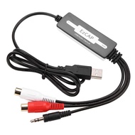 USB Audio Capture Recorder Card Converts Turntable LP/Cassette Tape Audio to MP3/WAV Digital Music C