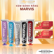 Marvis toothpaste removes plaque and yellow stains to help whiten teeth Sunny Skincare