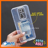 Softcase For XIAOMI REDMI 9 Card Slot Card Casing Silicon Bening Clear Wallet