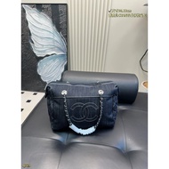 Chanel Denim Boston Handbag