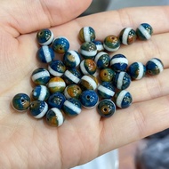 Tibetan blue agate dzi beads, one-line round beads Tibetan blue agate dzi Beads First line round Bea