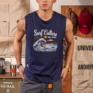 LUPAN | Causal American Patterned Loose Fit Vest Cotton Tank Top