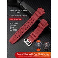 Rubber Watch Strap Double Row Holes Special Replacement Band for Aviation Series GW2000 GW3000 GW350