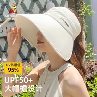 Scarecrow Hat Women's Summer Large-Brim Sun Hat Empty Top Sun Hat Anti-UV Face Covering 2023 New Style
