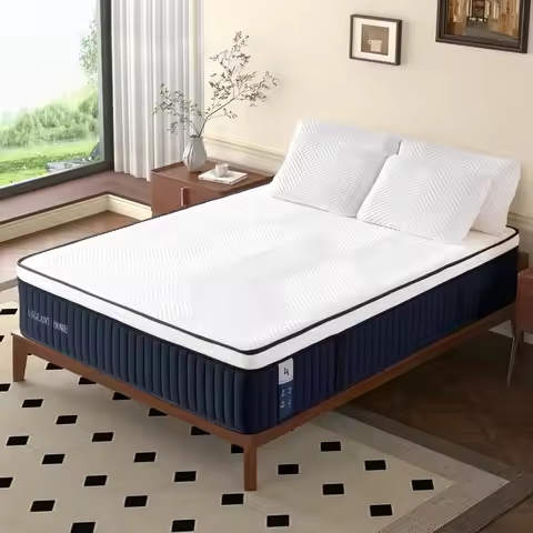 Queen Size 14 Inch Hybrid Mattress with Memory Foam and 7-Zone Pocketed Springs, CertiPUR-US Certifi
