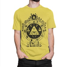 Gravity Falls Bill Cipher T-Shirt en Coton Jaune - Blanc - Large