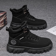MVS080-238 รองเท้าบูทหุ้มข้อ หนัง PU รองเท้าแบบผูกเชือก พื้นหนา ใส่ขึ้นเขา Size40-44