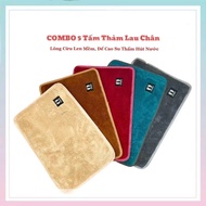 [COMBO 5 THẢM] Thảm lau chân nhà tắm thảm chùi chân nhà bếp lông cừu len mềm đế cao su thấm hút nước