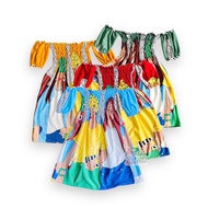 3pcs Off Shoulder Tao-Tao Dress Stretchable for 1yr old OOTD dress