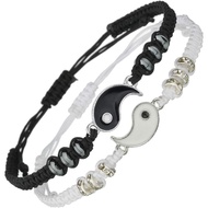 Best Friend Bracelets for 2 Matching Yin Yang Adjustable Cord Bracelet for Bff Friendship Relationsh