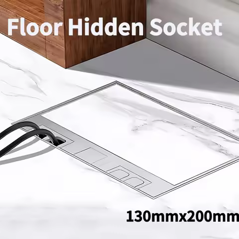 Ultra-thin Embedded Invisible Floor Socket, Concealed 304 Stainless Steel Ground Plug Socket Built-i