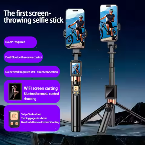 CL07 Screen Mirroring Selfie Stick WIFI projection Screen Tripod Real Time Display Selfie Monitor Fo