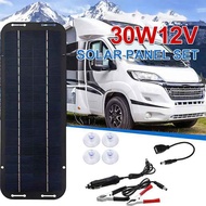 60W 12V Solar Panel Kit Waterproof Outdoor Camping Battery Charger Solar Plate with USB Car Charger