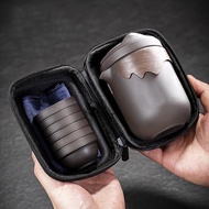 Travel Tea Set Chinese Clay Sand Teaware Sets Outdoor Portable Tour Tea Cups Tea Infuser Pot Best Gi