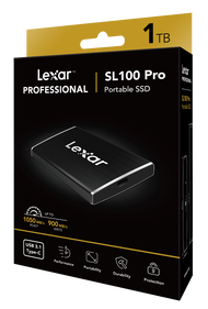 Lexar SL100 PRO Portable SSD เอสเอสดีขนาดกพา ทำจากวัสดุที่ทนทาน สามารถ อ่าน/เขียน ข้อมูลได้อย่างรวดเ