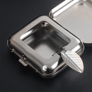 Stainless Steel Square Pocket Ashtray Outdoor Portable Stainless Steel Ashtray Suitable for Outdoor
