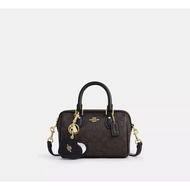 [READY STOCK MY] Boxed Mini Rowan Crossbody Bag & Mirror Bag Charm Set in Walnut/Black (CCL59)