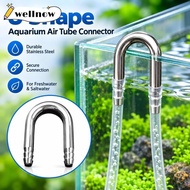 WELLNPH Air Tube Connector, Stainless Steel Rust Resistant Aquarium Airline Connector,  4-5mm Tube U