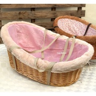 Raga bayi tidur Bakul travel bayi anyaman rotan dgn kusyen Baby rattan basket w cushion sleep bed po