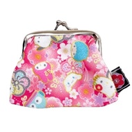 Sanrio Characters Mini Gamaguchi Pouch Japanese Pattern Red approx. H6.5 x W9 x D1.5cm