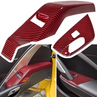 Carbon Fiber Door Window Lift Switch Button Panel Cover Trim for Chevrolet Corvette C7 Z06 Z51 ZR1 S