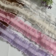 Ruffled elastic lace, 6 colors, size 2.7cm to 4cm (5 METER STRAP)
