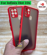 infinix hot 10s camera protect new case aero original hard soft armor - infinix hot 10s merah