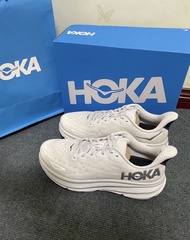 HOKA ONE ONE Clifton9城市 跑步鞋女裝灰白