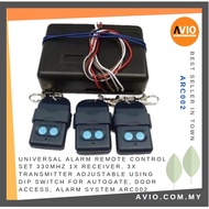 Universal DIP Switch Autogate Alarm Door Access Remote Control Set 330MHz 1 + 3 with Battery ARC002