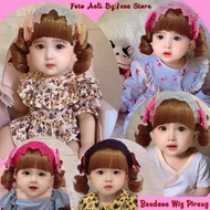 [ Curly Blonde ] Children's Headband Wig Curly Blonde Bangs Children's Hair Band Blonde Color 06-4 Y