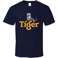 Qanipu Tiger Beer Singapore Southeast Asia Fan T Shirt Navy Half sleeved/loose fitting/men's Y