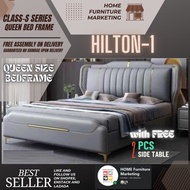 CLASS-S SERIES ELEGANT LEATHER HOTEL BEDFRAMES with SIDE TABLES DELIVERED BY SELLER