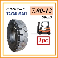 [ Tire Mati ] Industrial Forklift Solid Tire 7.00-12 700-12 RIM 5.00  - Toyota 8FD25 7FD20 Mitsubish