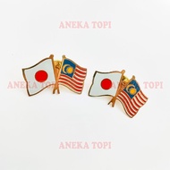 Cross Flag Pin Malaysia Japan Friendship Flag Pin Japan Malaysia - Various Hats
