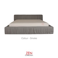 ZEN Collection เตียงนอน ฐานเตียง+หัวเตียง โครงไม้เต็ง 6 ฟุต 5 ฟุต 3.6 ฟุต (ไม่รวมที่นอน) PAUL-Fabric Bedding Frame