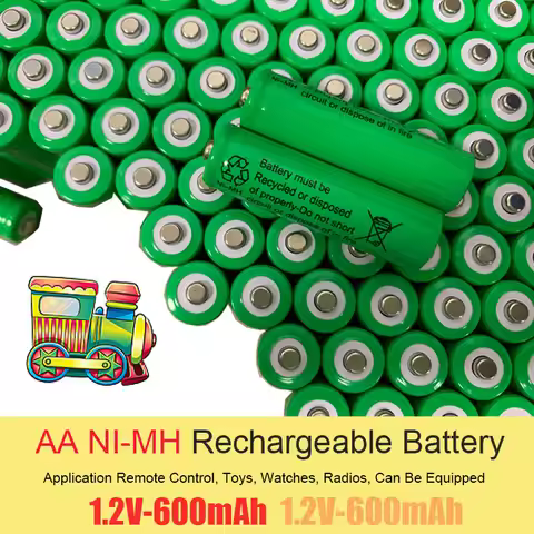 New AA NI-MH Rechargeable Battery 1.2V 600mAh Application Remote Control, Toys, Watches, Radios, Can